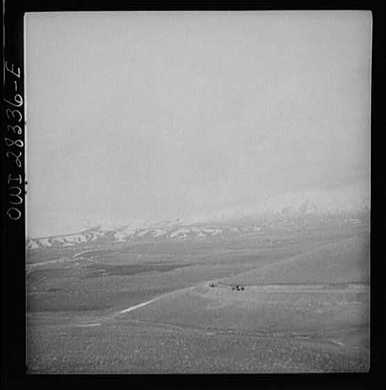 Somewhere in the Persian corridor. A United States Army truck convoy carrying supplies for Russia