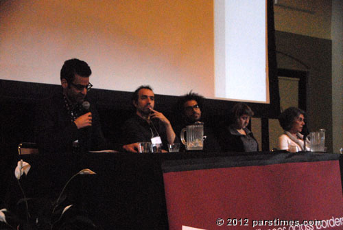 Arash Saedinia, Ayat Najafi (dir., Football Under Cover),  Ashkan Nasseri (dir., Dar An Sooy), Aggie Ebrahimi Bazaz (dir., Inheritance), Yassaman Ameri (dir., Marginal Road) - UCLA (October 14, 2012)- by QH