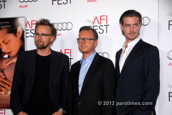 Directors Joachim Ronning (L) and Espen Sandberg, Pal Sverre Hagen - Hollywood (November 5, 2012)- by QH