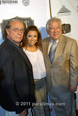 Edward James Olmos, Eva Longoria, Moctesuma Esparza (Maya Entertainment)  - Hollywood (July 24, 2011) by QH