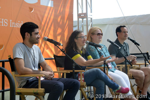 Arvin Ahamdi, Cecil Castellucci, Rachel Cohn, David Levithan - USC (April 22, 2018) - by QH