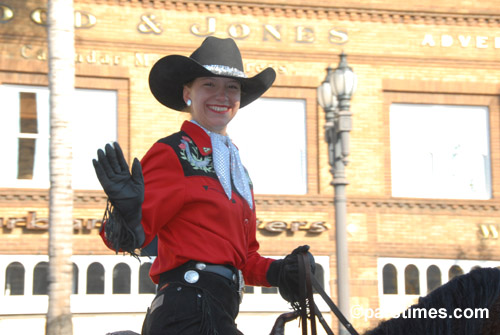 A member of the Classic Curly Riders  - Pasadena (January 1, 2007) - by QH