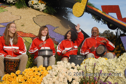 Men & Women riding on the Passport to the World of Making Music Float - Pasadena (January 1, 2008) - by QH