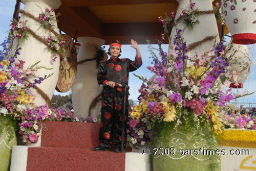 Man riding on the  Happy Chinese New Year Float - Pasadena (January 1, 2008) - by QH