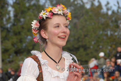 Woman marching by the Oktoberfest Float - Pasadena (January 1, 2008) - by QH