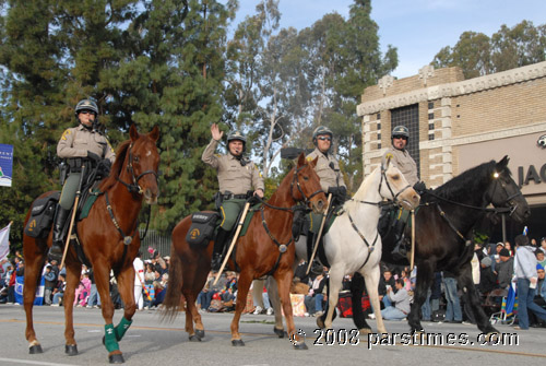 LA County Sheriff Dept. Horse Patrol marching on Colorado Blvd. - Pasadena (January 1, 2008) - by QH