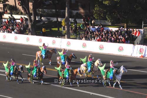 Members of the Giddy Up Gals Equestrian Drill Team - Pasadena (January 1, 2011) - by QH