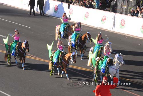 Members of the Giddy Up Gals Equestrian Drill Team - Pasadena (January 1, 2011) - by QH