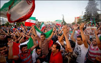 Iranians celebrating the world cup berth