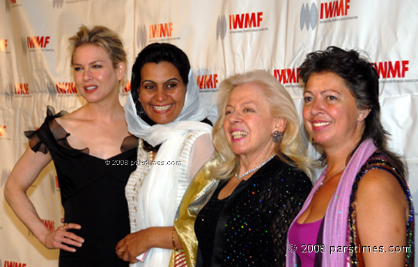 Renee Zellweger, Sevgul Uludag (Cyprus), AP chief correspondent Edith Lederer , Afghan Journalist Farida Nekdaz  (October  16, 2008) - by QH